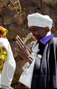 Mnich b�hem Timkatu. Lalibela. Etiopie.