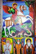Svat� obr�zek funguj�c� jako olt�� ve vesnick�m kostele. Jezero Tana. Sever, Etiopie.