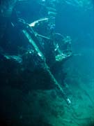 Pot�p�n� u ostrov� Togian, Kadidiri, vrak bombard�ru B24 z druh� sv�tov� v�lky potopen� 3. kv�tna 1945. Sulawesi, Indon�sie.