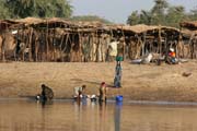 Pr�zdn� tr�i�t� na �ece Chari. Oblast jezera �ad. Kamerun.