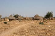 Mal� vesnice za br�nou N�rodn�ho parku Waza sm�rem do vesnice Maga. Kamerun.