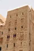 M�sto Shibam naz�van� Manhattanem pou�t�. Ve�ker� zdej�� domy jsou hlin�n� mrakodrapy. Oblast Wadi Hadramawt. Jemen.