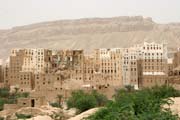 Pohled na m�sto Shibam naz�van� Manhattanem pou�t�. Ve�ker� zdej�� domy jsou hlin�n� mrakodrapy. Oblast Wadi Hadramawt. Jemen.