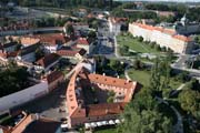 Jedine�n� pohled na Prahu z bal�nu. �esk� republika.