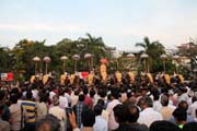 Pakalpooram (proces� slon�), Ernakulam Shiva Temple Festival (Ernakulathappan Uthsavam). Ernakulam, Kerala. Indie.